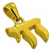 Tiny Chai Bronze Pendant, 14K Gold Plated